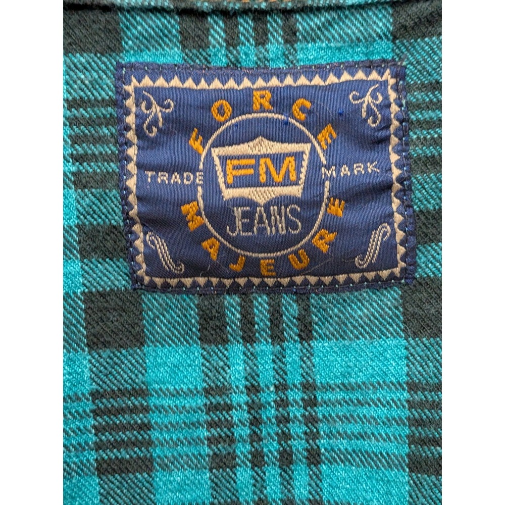 Vtg Force Majeure Jeans Denim Vest Flannel Backed Festival Nashville Country XL - Picture 3 of 7